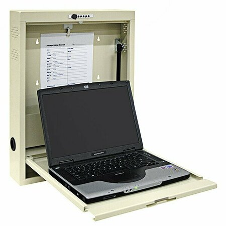 OMNIMED 18'' x 4'' x 23 3/4'' Beige Laptop Combination Lock Wall Desk 291559COMBX-BG 292291559COMBXBG